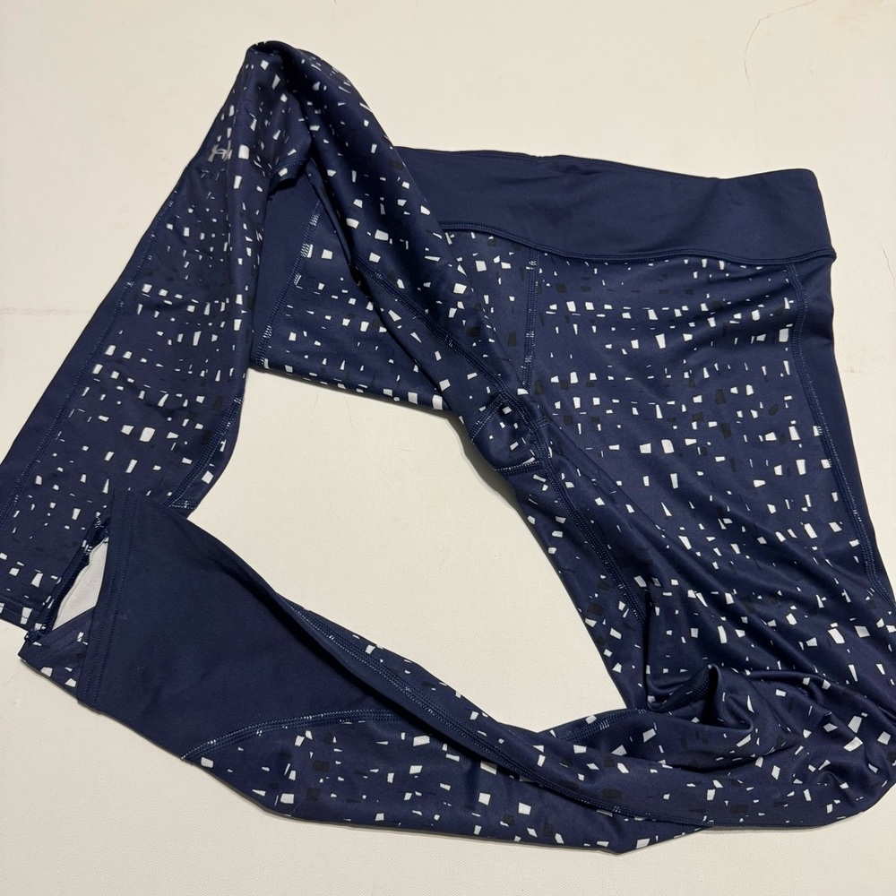 Under Armor Navy Blue Patterned Exercise Leggings - image 2